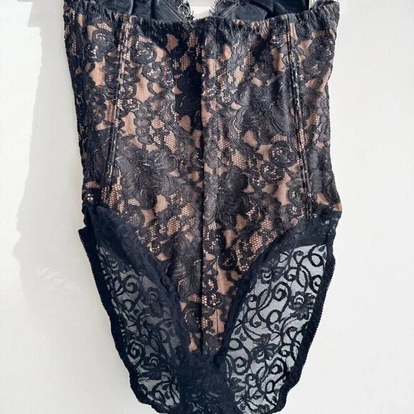 Vintage Berlei USA Black Lace Teddy Bodysuit 34/S
